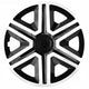 Conjunto de calota 16 "ACTION Doublecolor branco / preto 4 peças para RENAULT SKODA VW TOYOTA OPEL FIAT