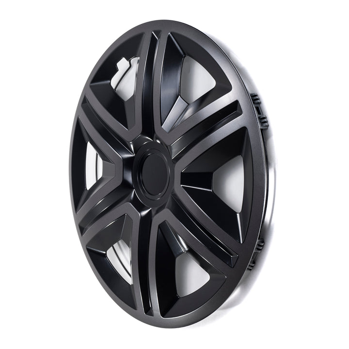 Conjunto de calota 14 "AÇÃO Doublecolor grafite/preto 4 peças PARA FORD OPEL FIAT RENAULT AUDI SEAT
