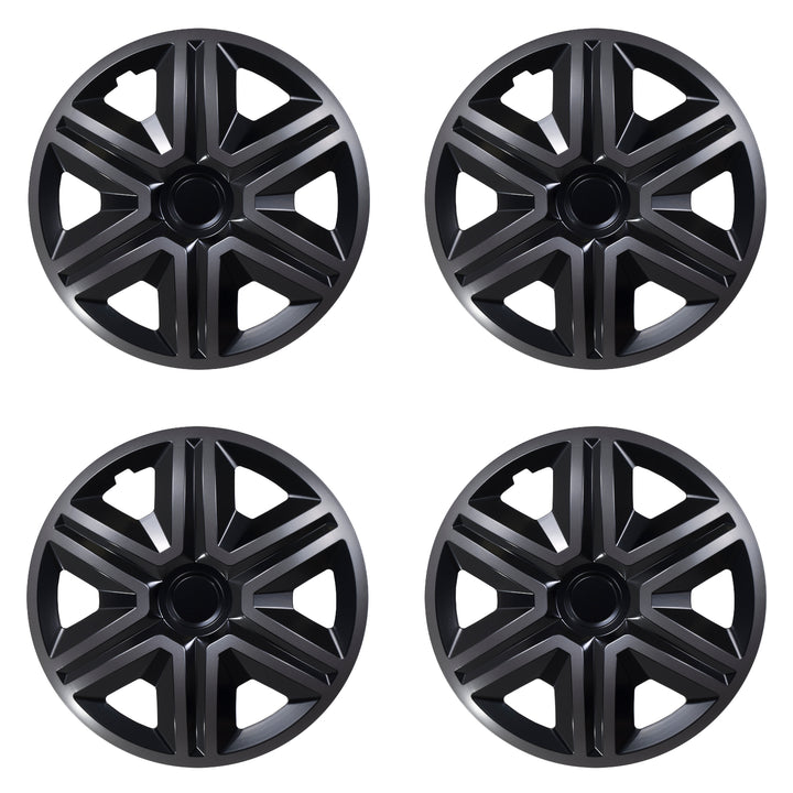 Conjunto de calota 14 "AÇÃO Doublecolor grafite/preto 4 peças PARA FORD OPEL FIAT RENAULT AUDI SEAT