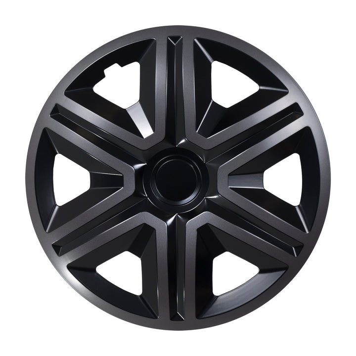Conjunto de calota 14 "AÇÃO Doublecolor grafite/preto 4 peças PARA FORD OPEL FIAT RENAULT AUDI SEAT