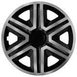 Juego de tapacubos 16 " ACTION Doublecolor grafito / negro 4 piezas para RENAULT SKODA VW TOYOTA OPEL FIAT