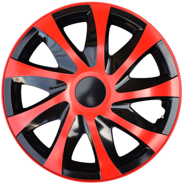 Conjunto de calota 16 "draco vermelho-preto 4 peças para renault peugeot opel ford citroen