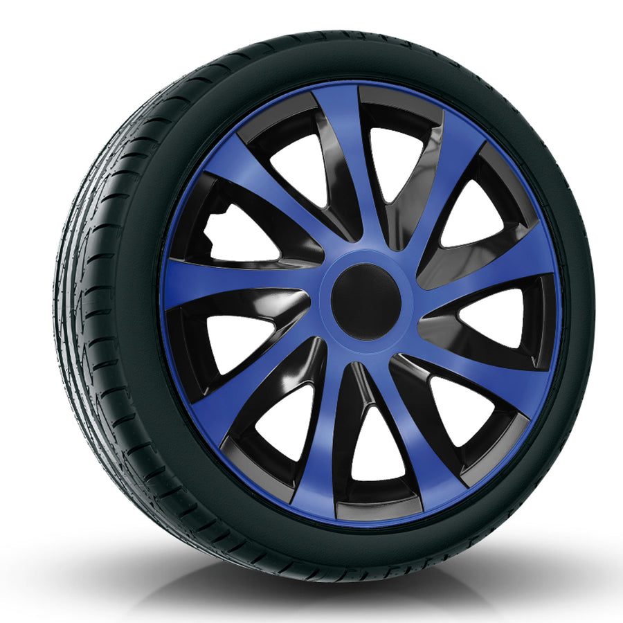 Conjunto calota 15" DRACO azul-preto 4 peças para AUDI SKODA SUZUKI FORD VW HONDA