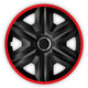 Tapacubos ROJOS NRM FAST LUX de 16 " rojo y negro 4 piezas