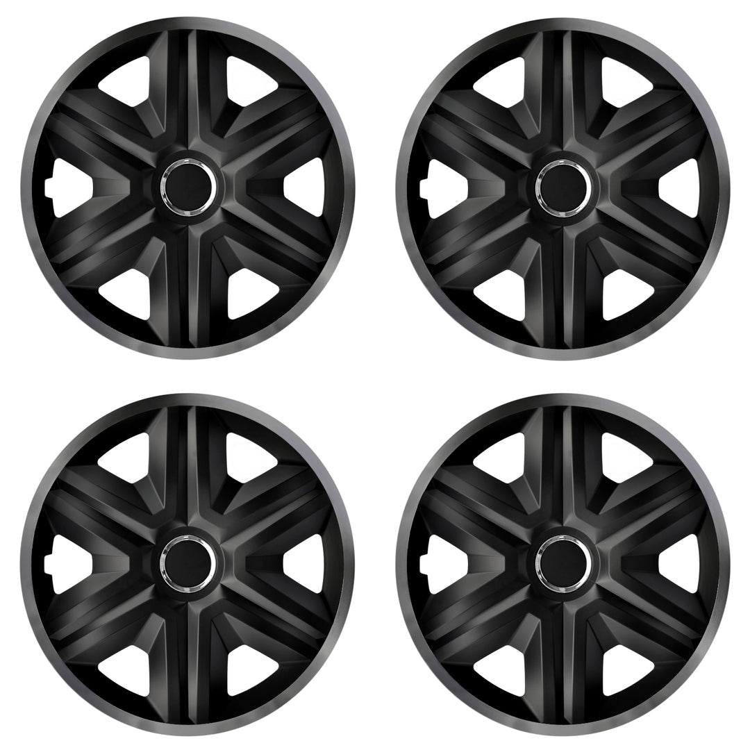 Calotas 16 "NRM FAST LUX GRAPHITE grafite-preto 4 unidades