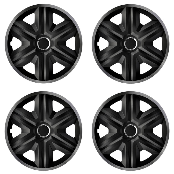 Calotas 16 "NRM FAST LUX GRAPHITE grafite-preto 4 unidades