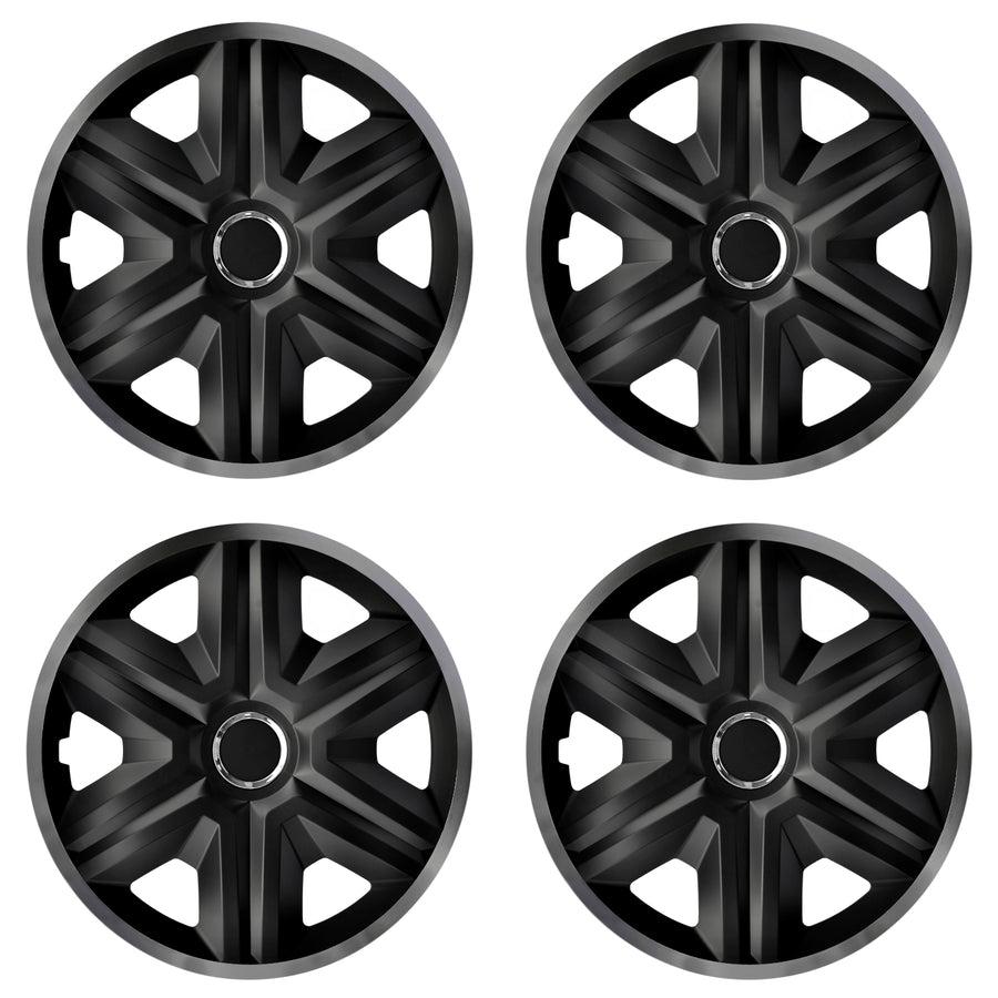 Calotas 16 "NRM FAST LUX GRAPHITE grafite-preto 4 unidades