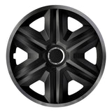 Calotas 16 "NRM FAST LUX GRAPHITE grafite-preto 4 unidades