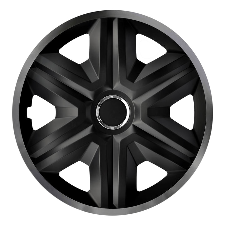 Calotas 16 "NRM FAST LUX GRAPHITE grafite-preto 4 unidades