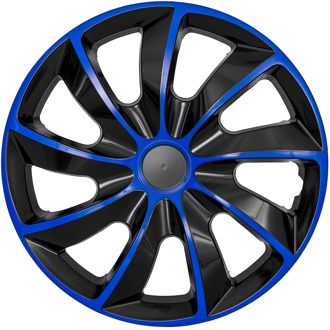 Tapacubos, juego de 4 tapacubos 15 "NRM QUAD BICOLOR AZUL NEGRO