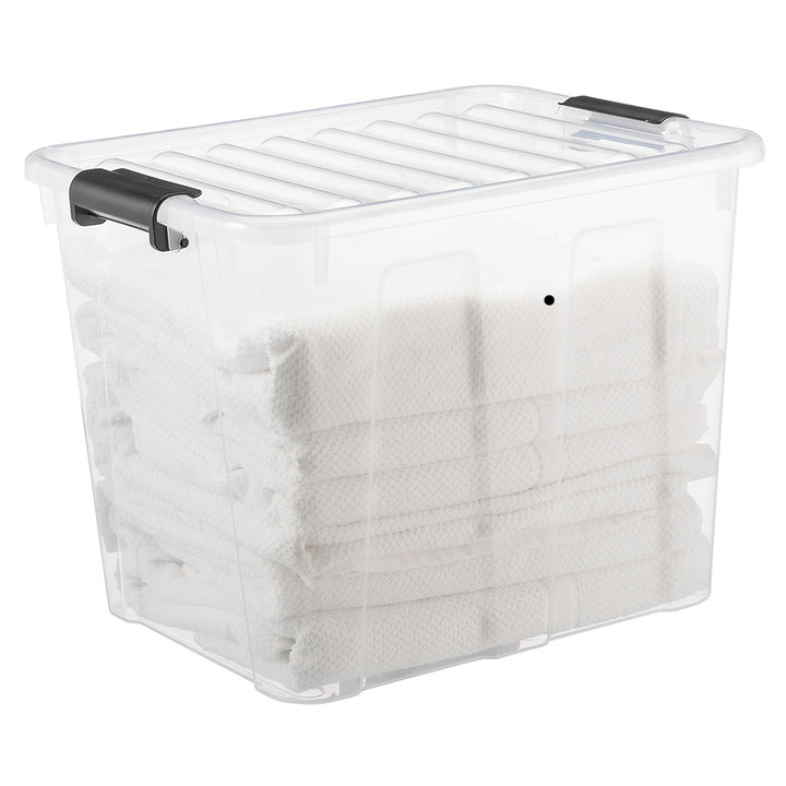 Caixa transparente 40L com tampa Plast Team Home Box