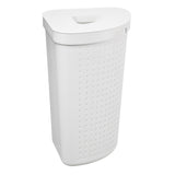 Cesto de roupas sujas com tampa, cesto de roupa suja de canto, cesto de armazenamento de coleção de roupas, cesto de roupa suja 62L (branco)