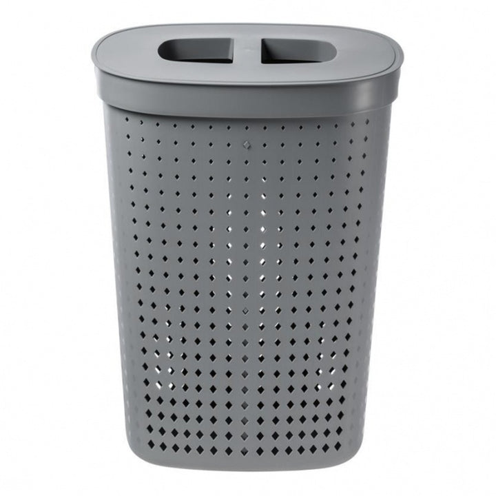 Cesto para roupa suja com tampa Cesto oval para armazenamento de roupa suja 61L