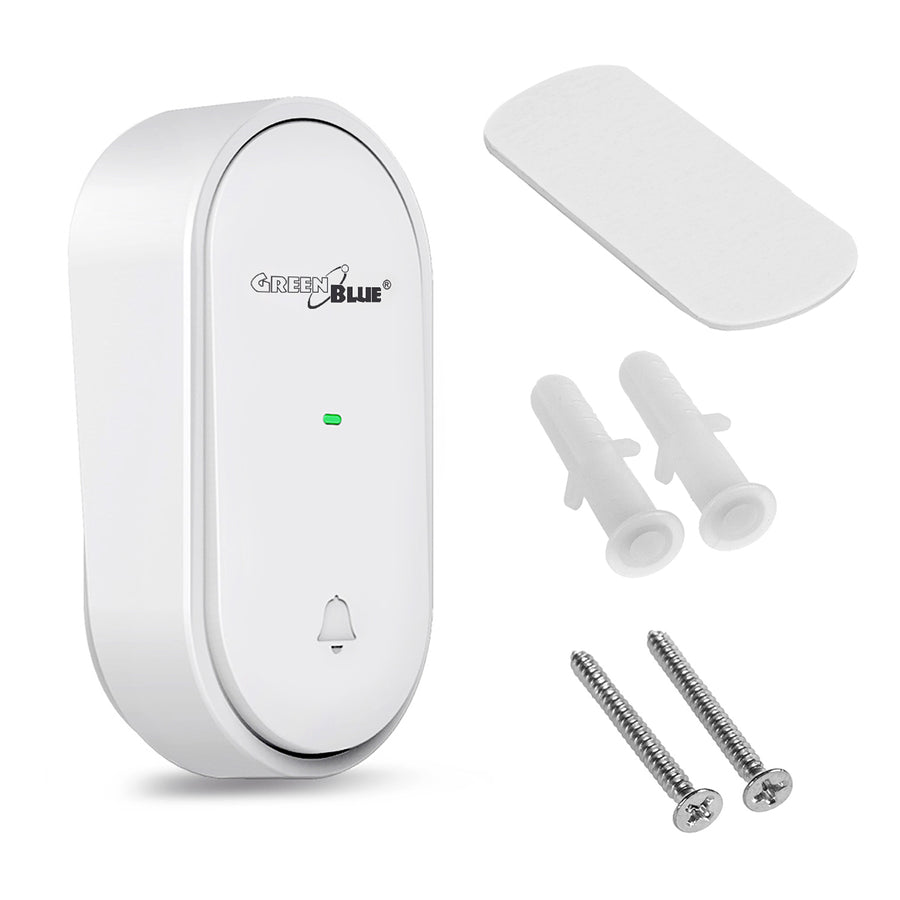 Botão transmissor cinético GreenBlue, compatível com campainha GB210, sem bateria, branco, GB348
