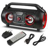 Audiocore AC875 Bazooka Altavoz Bluetooth portátil Boombox 30W (20W + 5Wx2) IPX4 A prueba de salpicaduras / Radio / microSD / Aux-In / USB / Iluminación / Puerto de micrófono