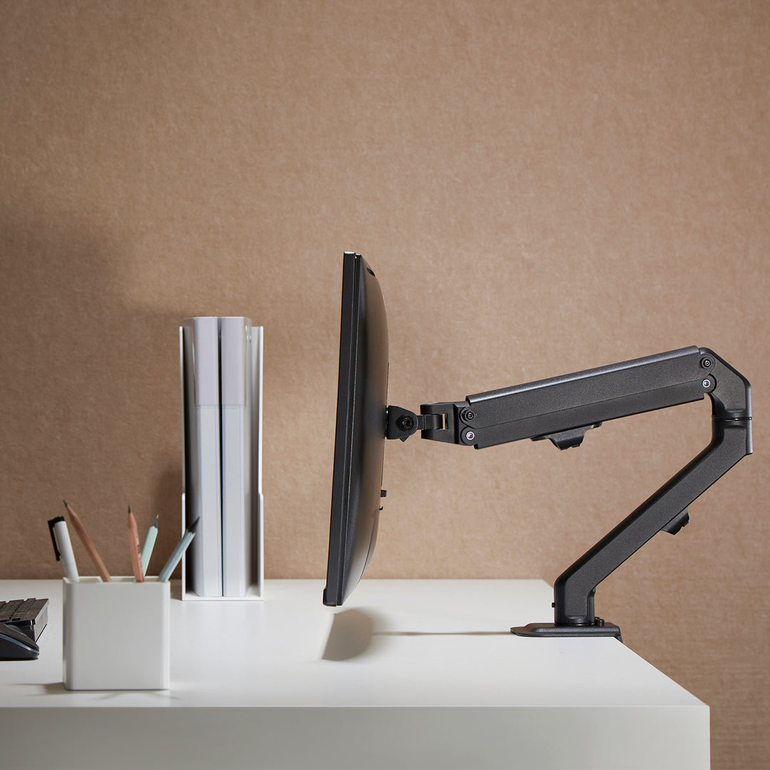 Soporte de sobremesa universal para monitor Maclean, muelle mecánico 17"-27" 7kg, VESA 75x75,100x100, MC-906
