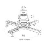 Maclean MC-913 Suporte para projetor de montagem em teto de aço com inclinação universal ajustável 35 kg