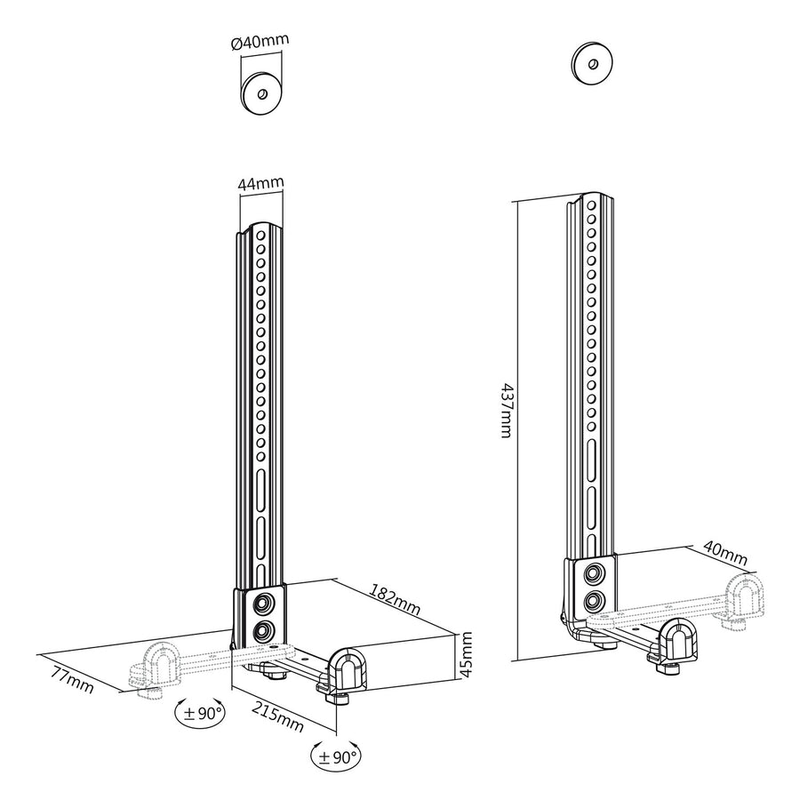 Soporte universal para barra de sonido de hasta 15 kg Soporte de altavoz para montaje bajo el televisor