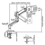 Soporte de monitor Ergo Office, premium con resorte de gas, brazo doble 17"-32" 9 kg, ER-436
