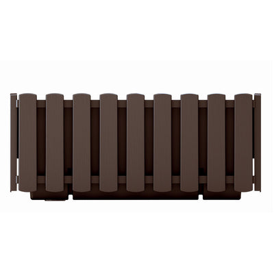 Prosperplast Boardee Fencycase caixa de flores caixa de varanda vaso de flores para uso interno e externo 38 cm marrom