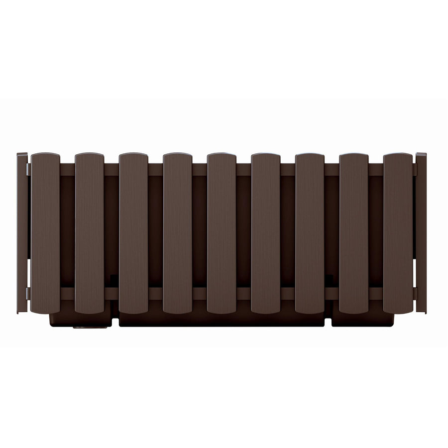 Prosperplast Boardee Fencycase caixa de flores caixa de varanda vaso de flores para uso interno e externo 38 cm marrom
