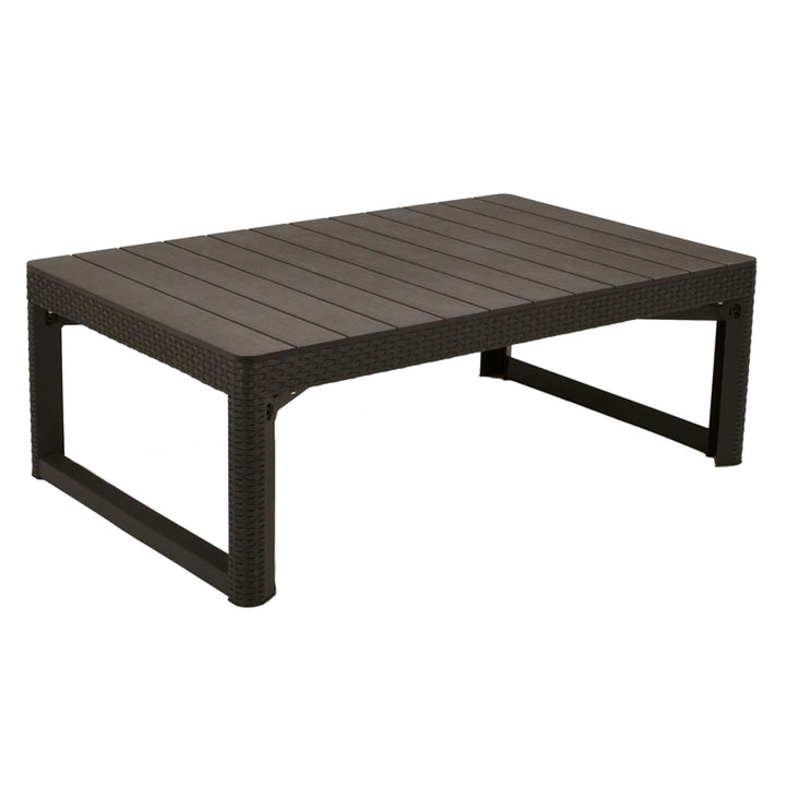 Mesa de jardim de duas posições Keter, resistente a danos e intempéries, Rattan Lyon