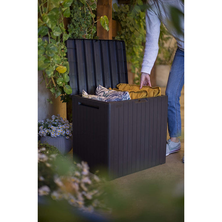 Caixa de jardim resistente a baixas temperaturas e radiação UV Keter City Storage Box 113L
