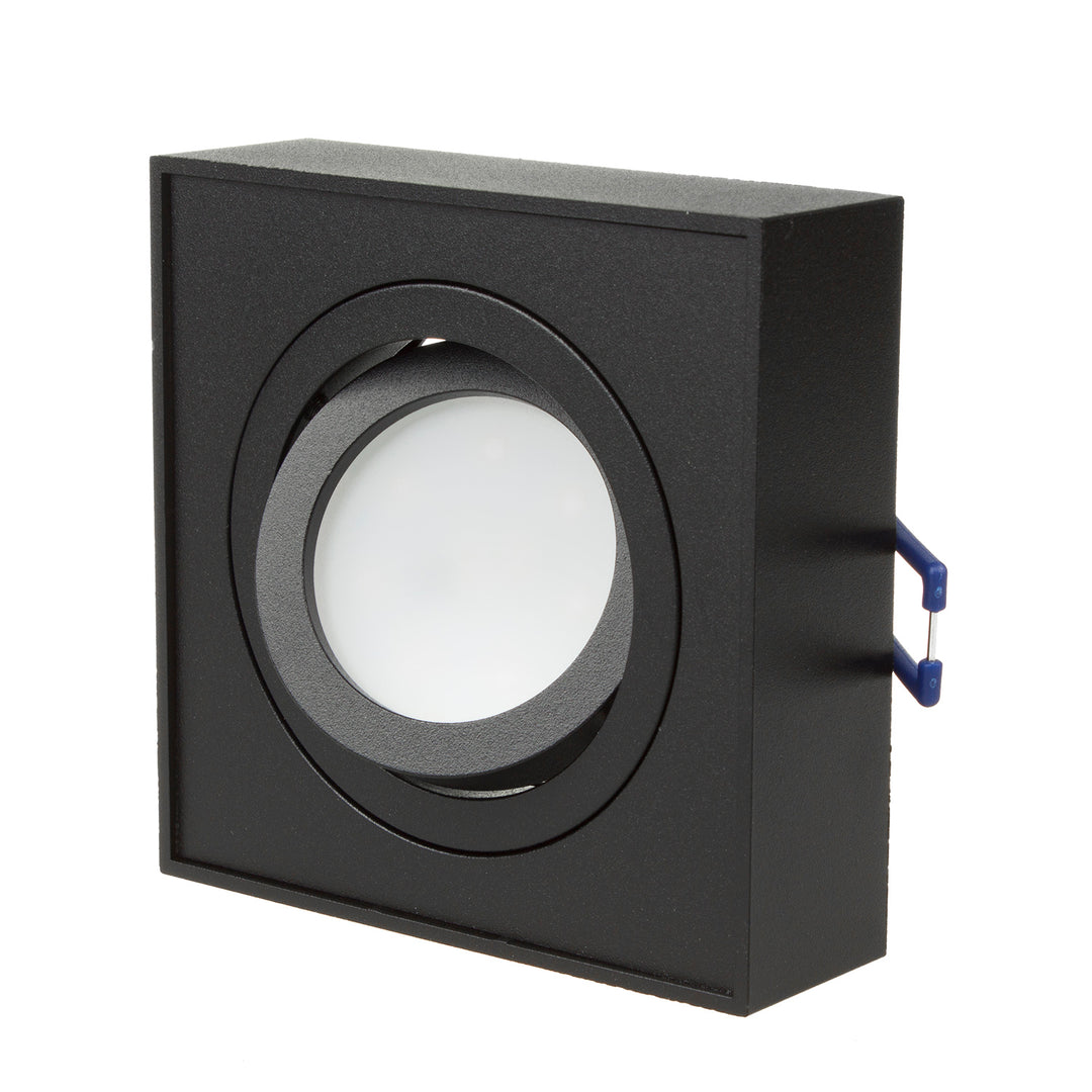 Luminária de teto spot para fontes de luz MR16 / GU10, preta, 94x94x32mm, quadrada, alumínio, Maclean MCE464 B