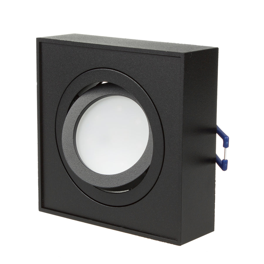 Luminária de teto spot para fontes de luz MR16 / GU10, preta, 94x94x32mm, quadrada, alumínio, Maclean MCE464 B