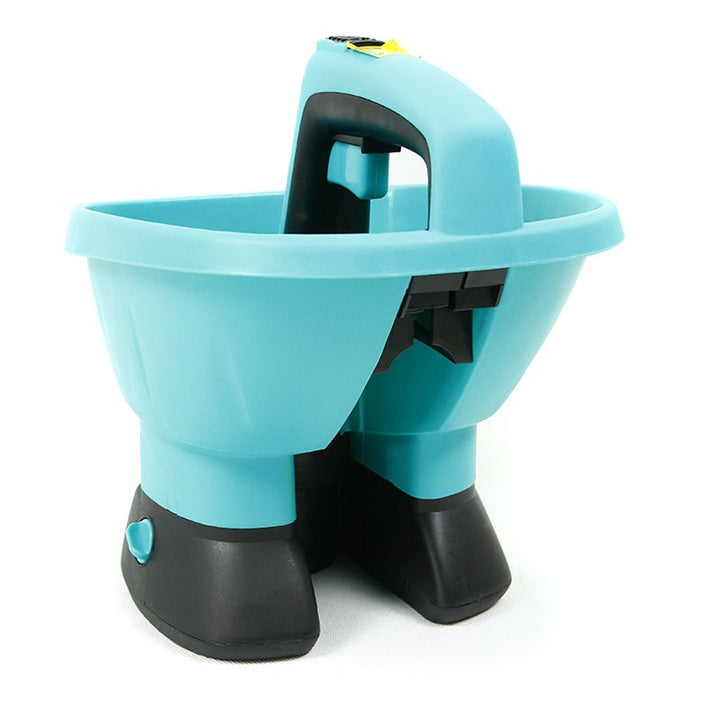 Espalhador elétrico manual, semeador de jardim, a pilhas, regulação de velocidade, ajuste de dosagem, empurrador de sementes 2.7L Greenmill GR0032