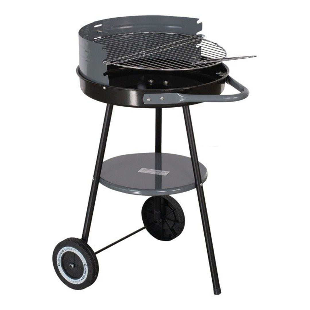 Parrilla redonda con ruedas, parrilla de carbón, carro de parrilla con estante inferior parrilla de jardín 40 cm de diámetro Master Grill MG912