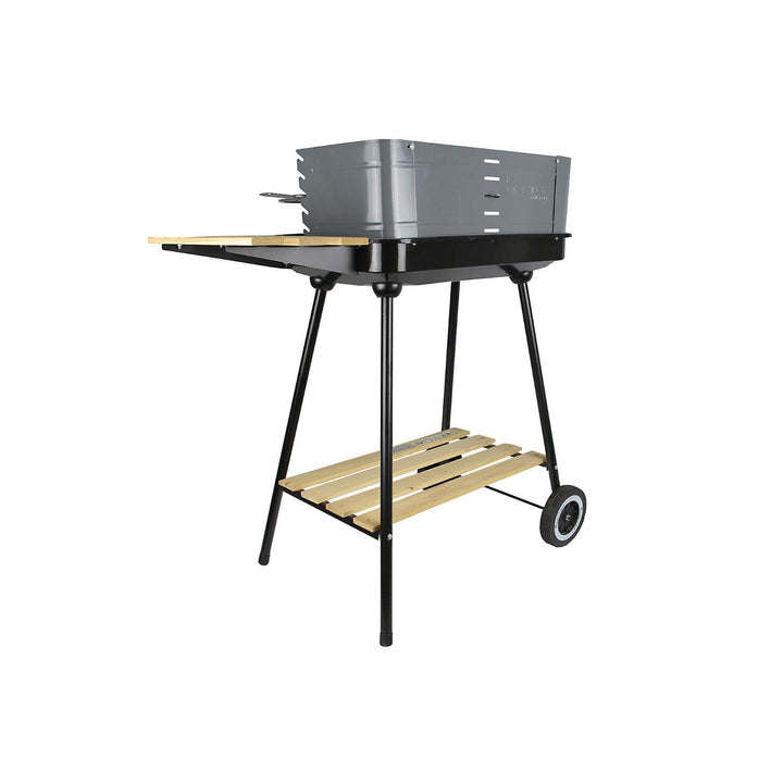 Barbacoa de carbón con tablero lateral 58x38cm, carro rectangular Master Grill MG905