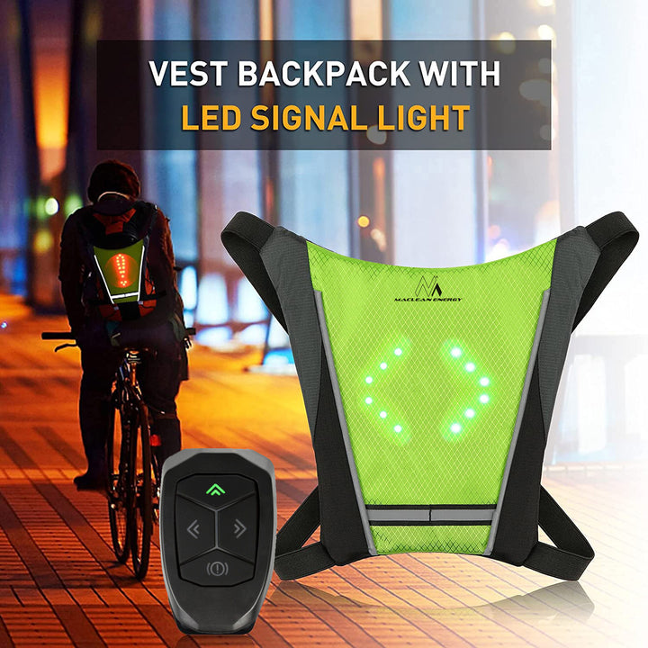 Chaleco / mochila LED, con control remoto, baterías de litio 3.7V 500mAh, 2xCR2032, impermeable: control remoto IPx5, chaleco IPX2 Maclean MCE420