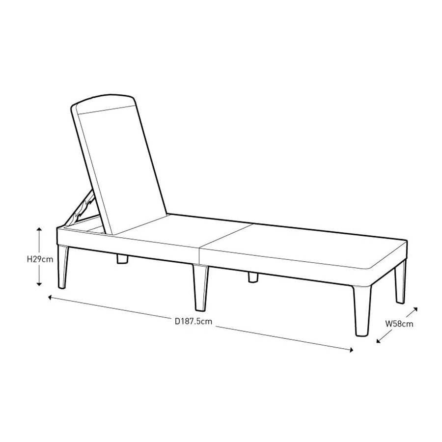 Tumbona plegable de jardín exterior Jaipur Sun Lounger - grafito