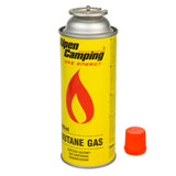 Cartucho de gás 400 ml, certificado: Pi 0875, compatível com EN417, isobutano, faixa de operação -10 ° C a + 40 ° C, IK004 Alpen Camping.