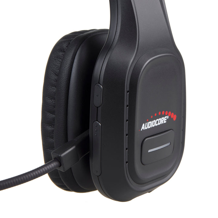 Audiocore AC864 Auriculares Bluetooth con micrófono de cancelación de ruido para el centro de llamadas Auriculares sobre la oreja 32 horas de tiempo de conversación Inalámbrica de manos libres Compatible con Google Assistant y Siri