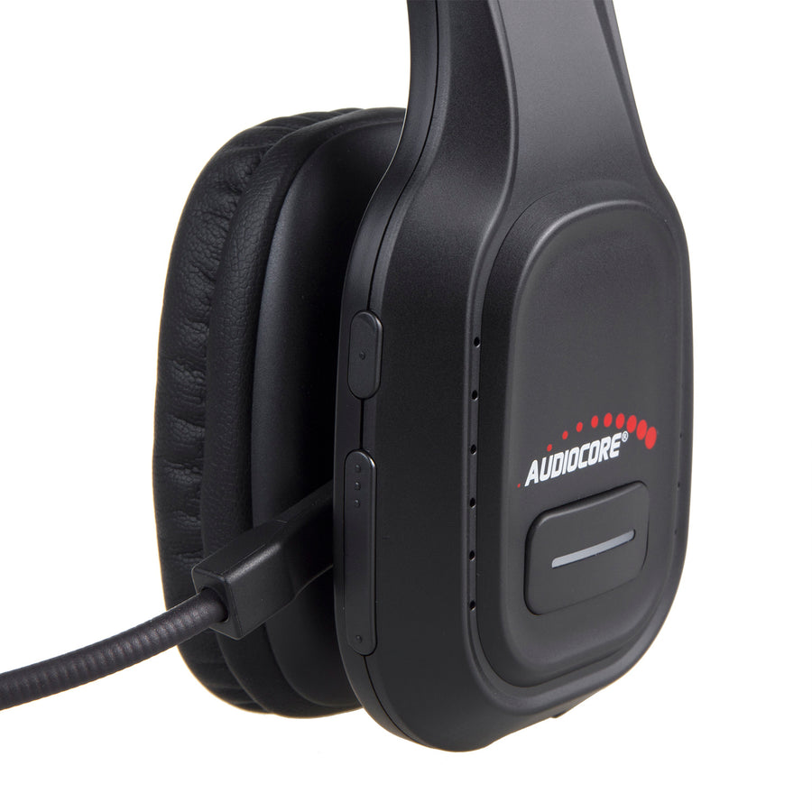 Audiocore AC864 Auriculares Bluetooth con micrófono de cancelación de ruido para el centro de llamadas Auriculares sobre la oreja 32 horas de tiempo de conversación Inalámbrica de manos libres Compatible con Google Assistant y Siri