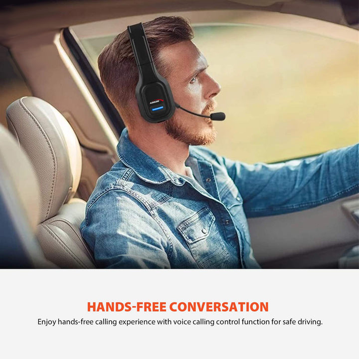Audiocore AC864 Auriculares Bluetooth con micrófono de cancelación de ruido para el centro de llamadas Auriculares sobre la oreja 32 horas de tiempo de conversación Inalámbrica de manos libres Compatible con Google Assistant y Siri