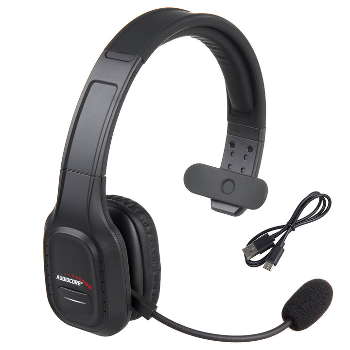 Audiocore AC864 Auriculares Bluetooth con micrófono de cancelación de ruido para el centro de llamadas Auriculares sobre la oreja 32 horas de tiempo de conversación Inalámbrica de manos libres Compatible con Google Assistant y Siri