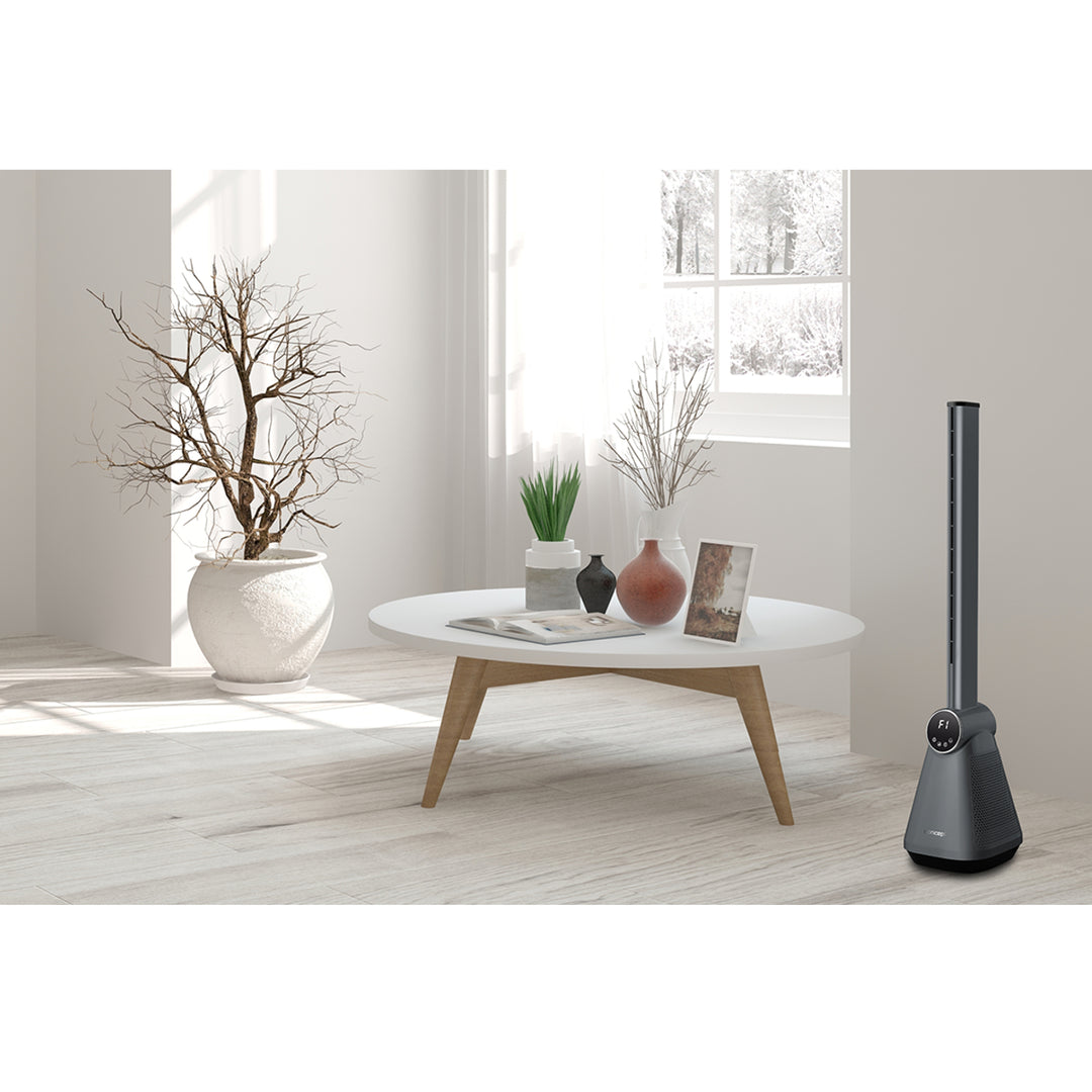 Ventilador de torre VS5130 com controle remoto, ventilador de pé de 50 W 101 cm com oscilação, 3 velocidades, temporizador de 15 horas CONCEITO