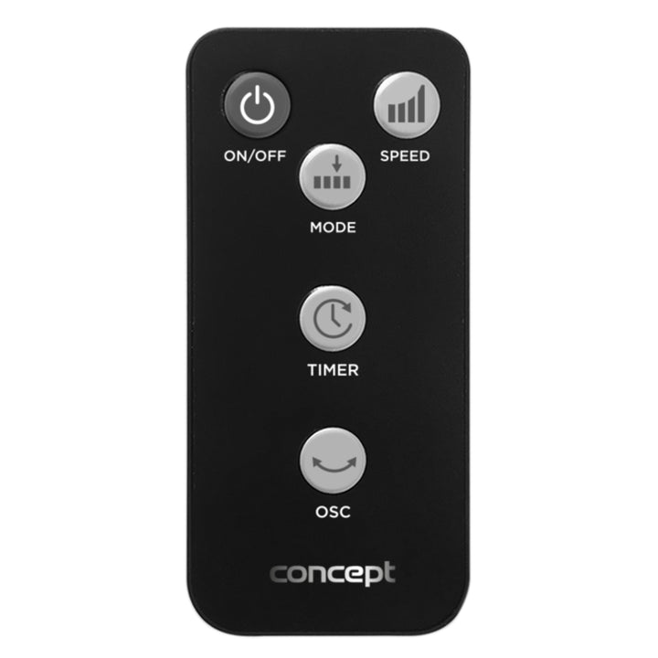 Ventilador de torre VS5130 com controle remoto, ventilador de pé de 50 W 101 cm com oscilação, 3 velocidades, temporizador de 15 horas CONCEITO