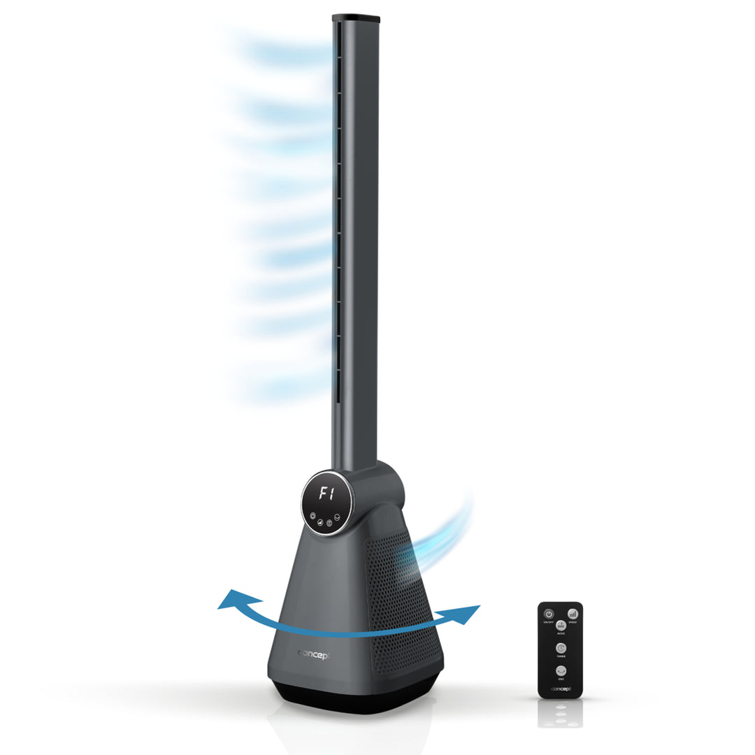Ventilador de torre VS5130 com controle remoto, ventilador de pé de 50 W 101 cm com oscilação, 3 velocidades, temporizador de 15 horas CONCEITO