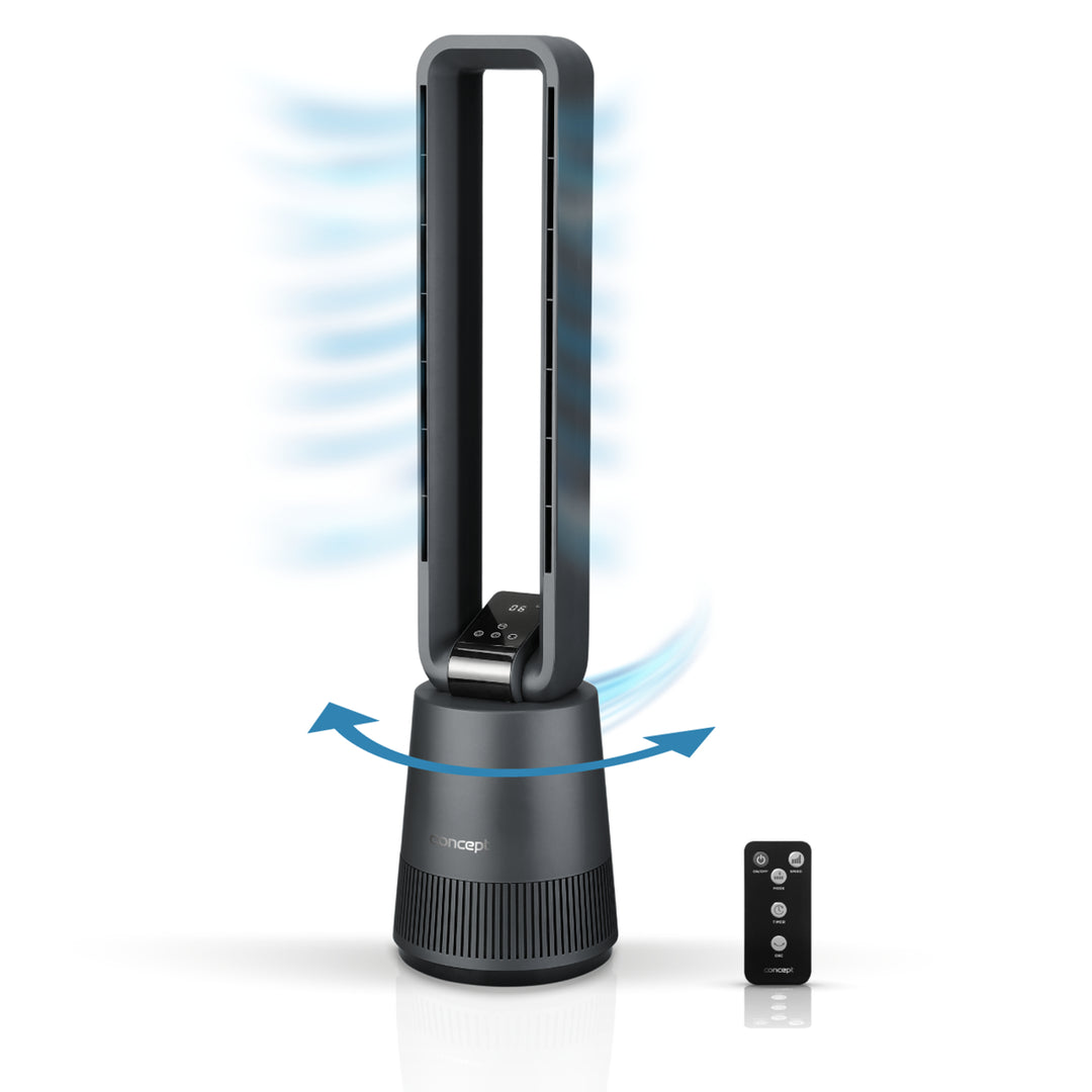 Ventilador de torre con mando a distancia, 50W, 97 cm, ventilador de pie con oscilación, 3 velocidades, temporizador de 15 horas, pantalla LED Concept VS5140