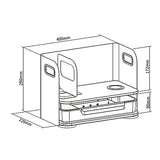Organizador de mesa de escritório Ergo com gaveta e carregador sem fio, branco, máx. 10kg, ER-441