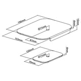 Kit de montagem de reforço de montagem de mesa de monitor com almofada antiderrapante 11mm de diâmetro de furo 190x153,5x15mm