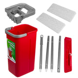Conjunto de esfregão plano MaxiClean com balde de limpeza 2 em 1 Conjunto de esfregão de 5,7L Limpador de piso Limpador de sistema de limpeza de esfregão Cabeça de esfregão giratória 360 ° (conjunto de esfregão plano e balde + 2 tampas de reposição)