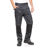 Calça de trabalho, calça mecânica com bolsos e joelhos reforçados para homem HELIOS CINZENTO-PRETO Tamanho 48 (86-90)
