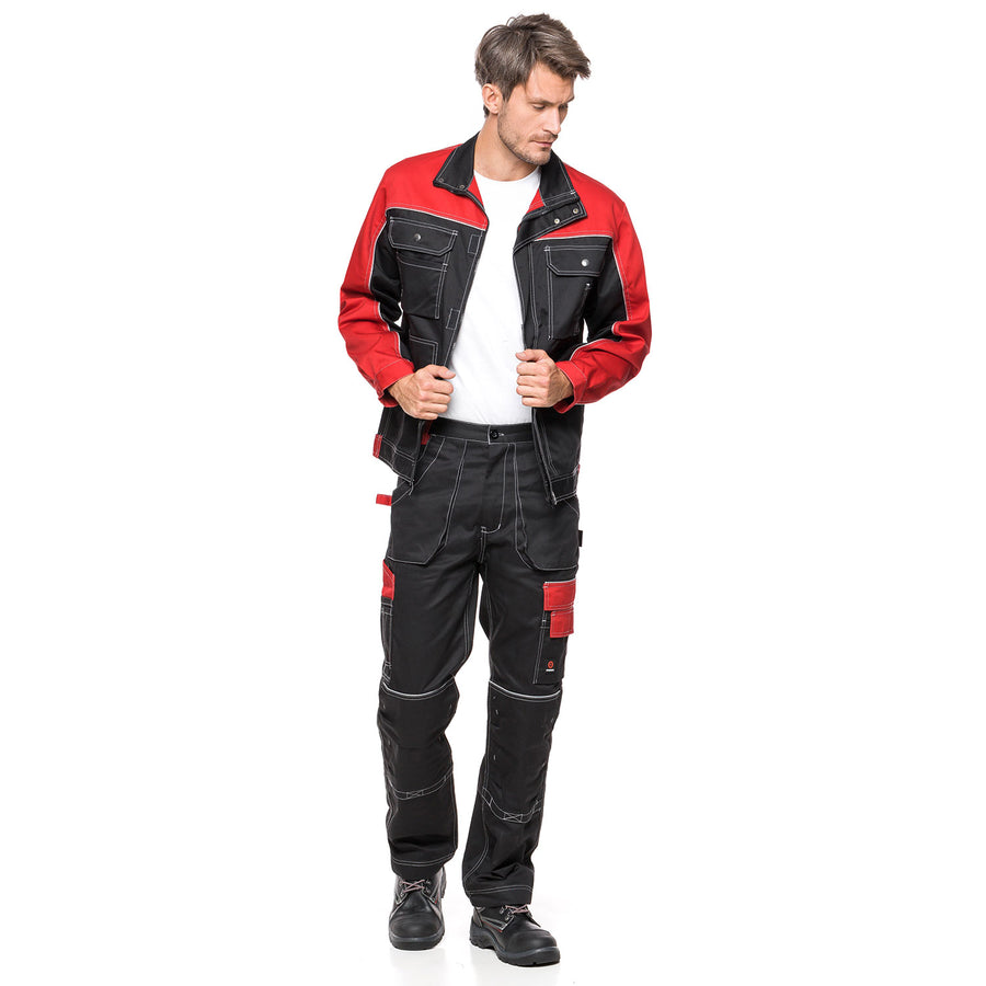 Calça de trabalho tamanho 50 (90-94) HELIOS PRETO / VERMELHO