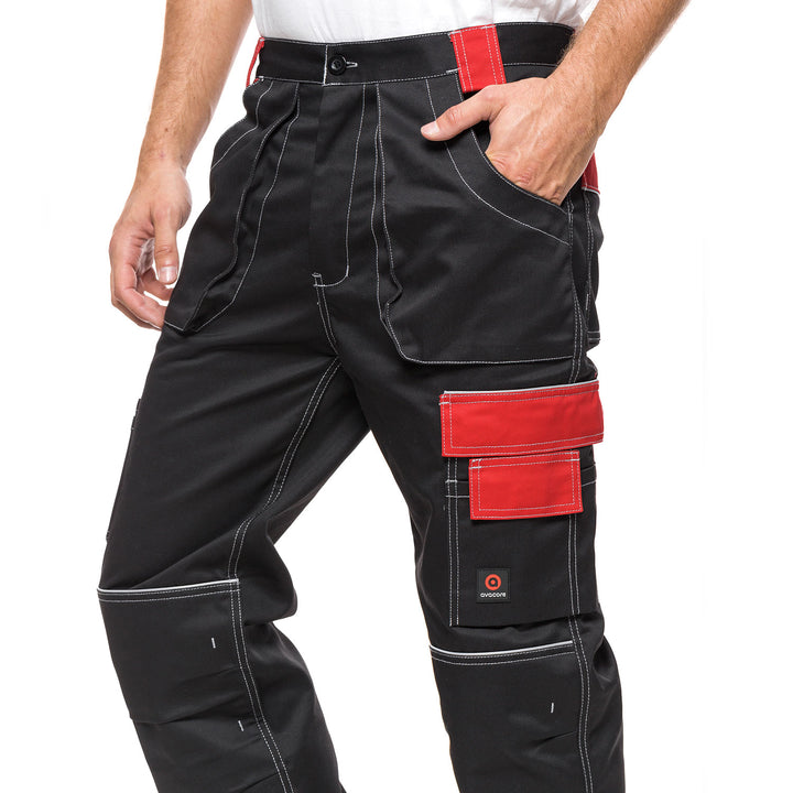 Calça de trabalho tamanho 56 (103-108) HELIOS PRETO / VERMELHO