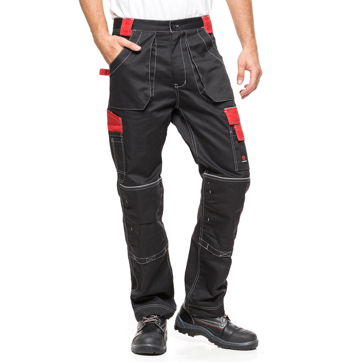 Calça de trabalho tamanho 56 (103-108) HELIOS PRETO / VERMELHO